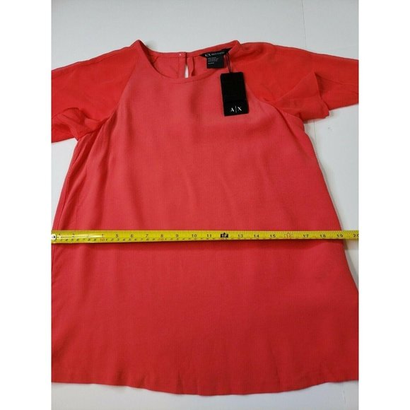 Armani Exchange Women Red Short Sleeve Blouse Top size XS NEW - Picture 10 of 12
